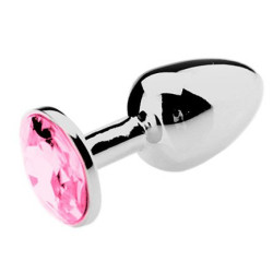 Generique Plug Bijou Strass Rose - SMALL 6.5 x 2.7cm